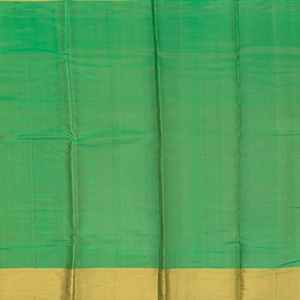 Orange Handwoven Kanchipuram Tissue Silk Saree With Annam Motifs in Gold & Silver Zari & Evening Morning Zari Border-Orange