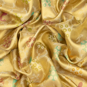 Mint Green Handwoven Kanchipuram Korvai Tissue Silk Saree With Peacock Vine Motifs & Pink Zari Border-Mint Green