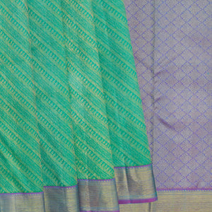 Green Handwoven Kanchipuram Silk Saree -Green