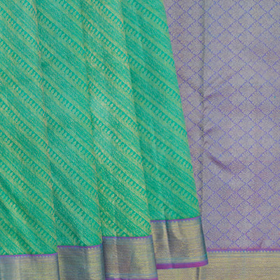 Green Handwoven Kanchipuram Silk Saree -Green