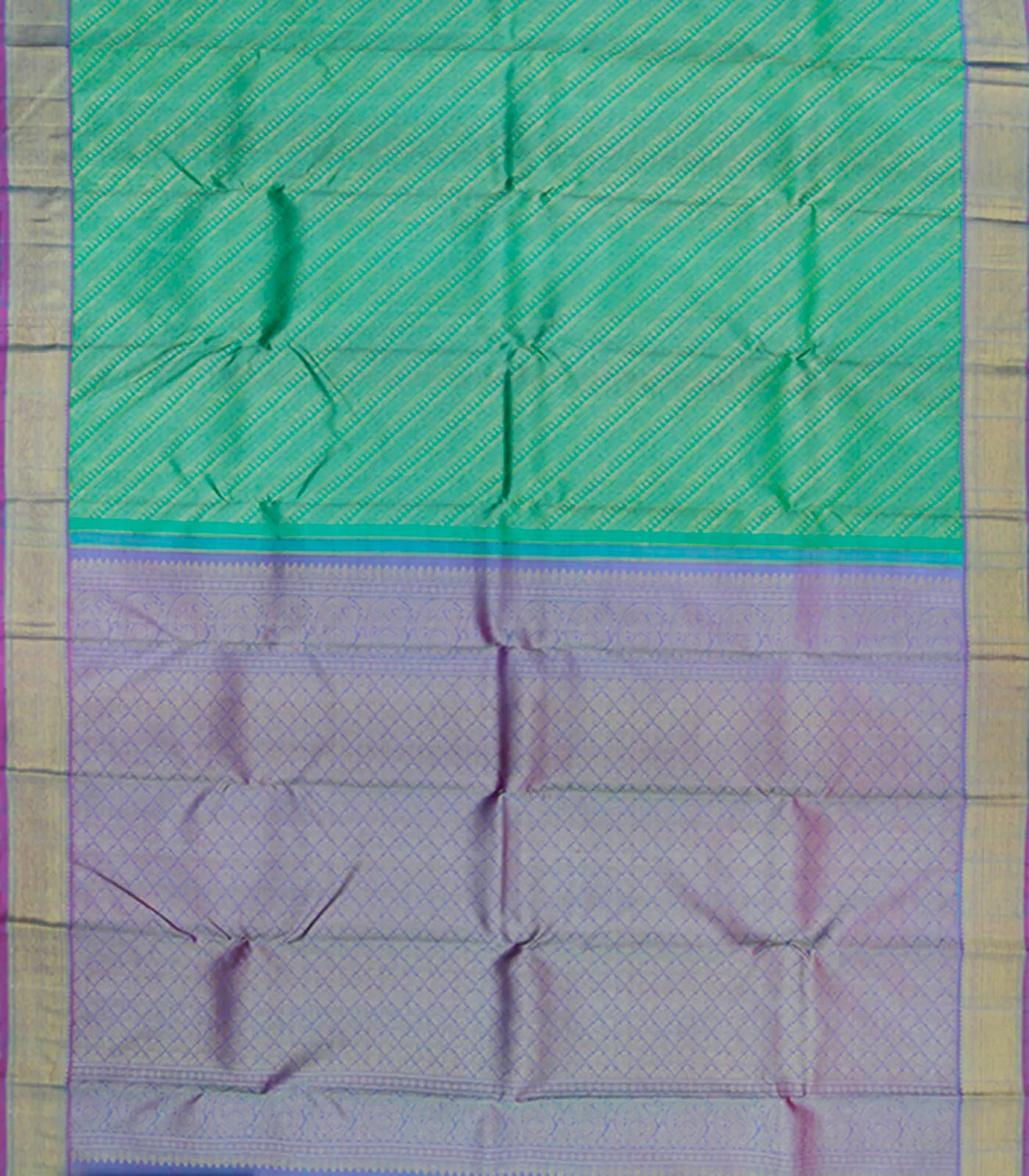 Green Handwoven Kanchipuram Silk Saree -Green