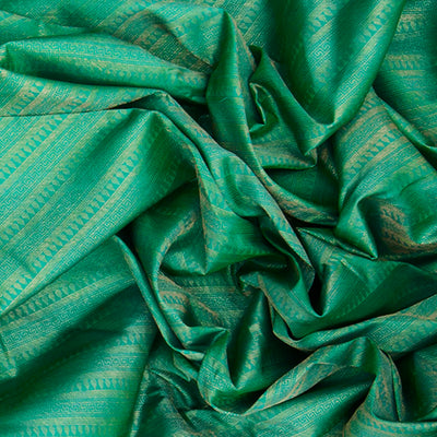 Green Handwoven Kanchipuram Silk Saree -Green