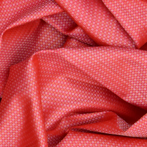 Bubble Gum Pink Handwove Kanchipuram Silk Saree With Gold, Silver Zari Dotts & Diagonal Zari Stripes In Border-BubbleGum Pink