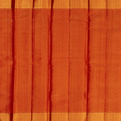 Beige Handwoven Kanchipuram Korvai Silk Saree With Floral Jaal Motifs-Beige