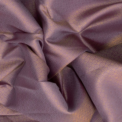 Lavender Handwoven Kanchipuram Silk Saree With Floral Motifs-Lavander