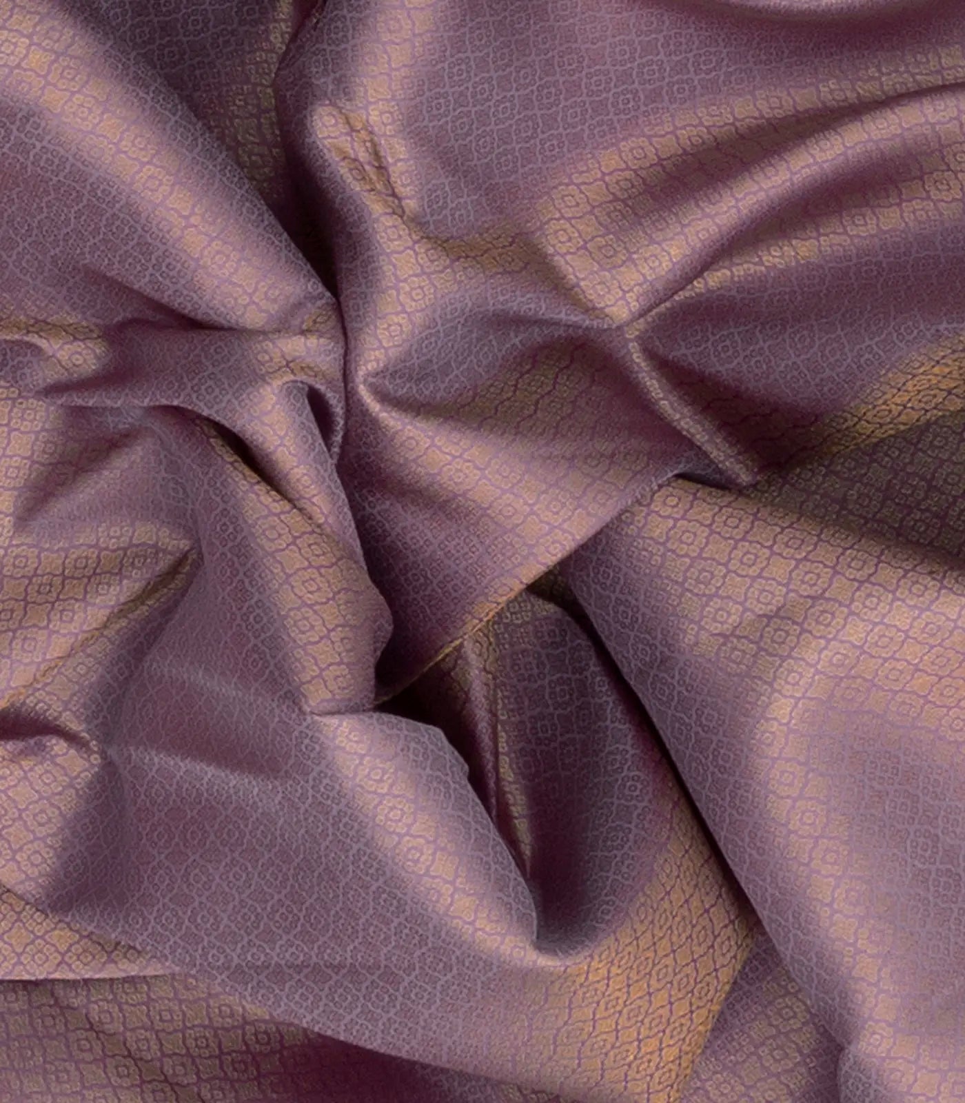 Lavender Handwoven Kanchipuram Silk Saree With Floral Motifs-Lavander