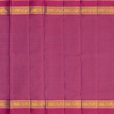 Lavender Handwoven Kanchipuram Silk Saree With Floral Motifs-Lavander