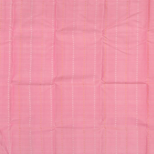 Pink Handwoven Kanchipuram Silk saree With Stripes & Chakaram Butta-Pink