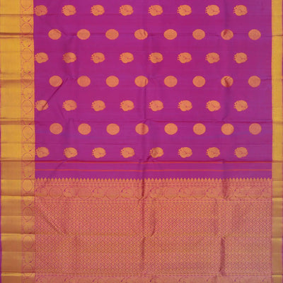 Hot Pink Kanchipuram Handloom Silk Saree With Annam Butta-Hot Pink