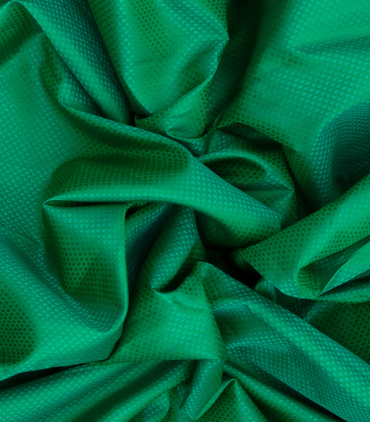 Green Handloom Kanchipuram Silk Saree With Rudraksham Border-Green