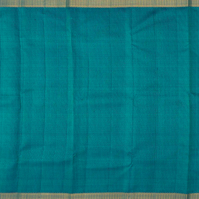 Green Handloom Kanchipuram Silk Saree With Rudraksham Border-Green
