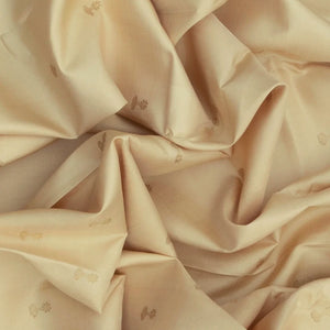 Cream Handloom Kanchipuram Silk Saree With Jumka Motifs-Cream