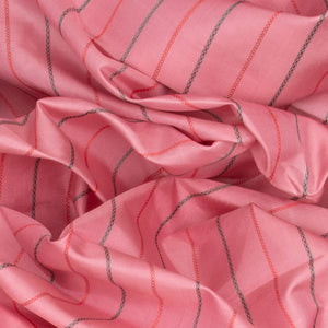 Baby Pink Handloom Kanchipuram Korvai Silk Saree With Beldari Stripes & Ganga Jamuna Border-Baby Pink