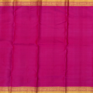 Crimson Handloom Kanchipuram Silk Saree With Annam Chakaram In Checks & Pink Border-Crimson