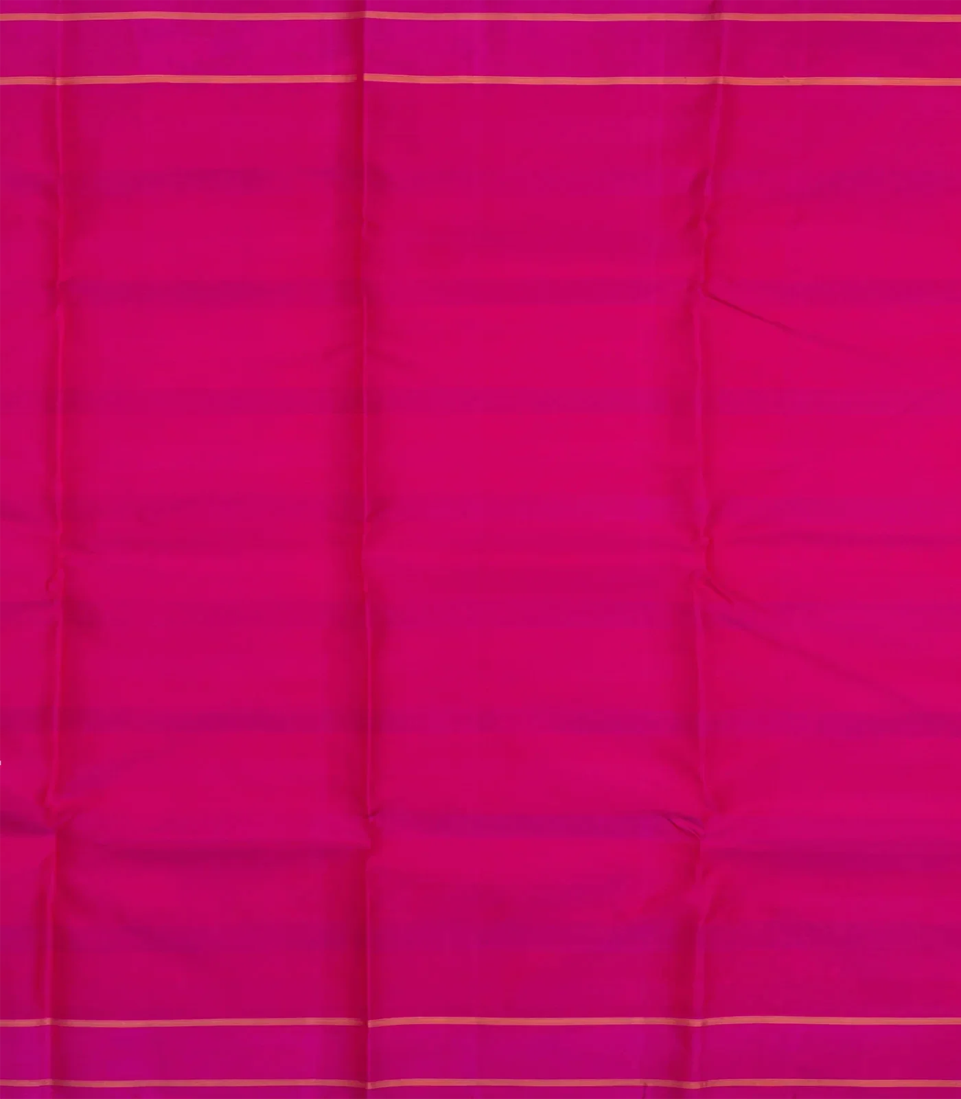 Mustard Handloom Kanchipuram Silk Saree With Mango Motifs in Stripes & Pink Border-Mustard