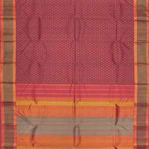 Dusty Pink Handloom Natural Dyed Silk Saree With Jaal Kamalam Motifs