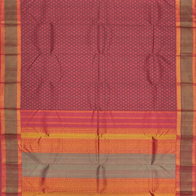 Dusty Pink Handloom Natural Dyed Silk Saree With Jaal Kamalam Motifs