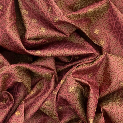 Maroon Handloom Natural Dyed Silk Saree With Kamalam Motifs