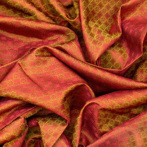 Dark Olive & Peach Handloom Kanchipuram Natural Dyed Silk Saree
