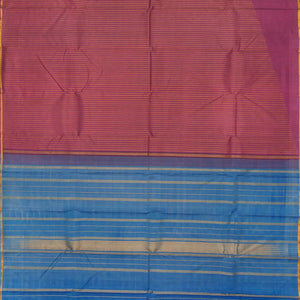 Lilac Handloom Kanchipuram Natural Dyed Rising Border Silk Saree