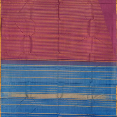 Lilac Handloom Kanchipuram Natural Dyed Rising Border Silk Saree