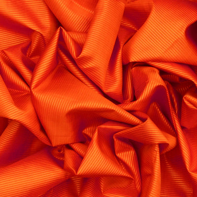 Orange Handloom Kanchipuram Vairaoosi Silk Saree With Half Diamond Motifs In Border-Orange