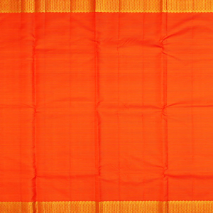 Orange Handloom Kanchipuram Vairaoosi Silk Saree With Half Diamond Motifs In Border-Orange