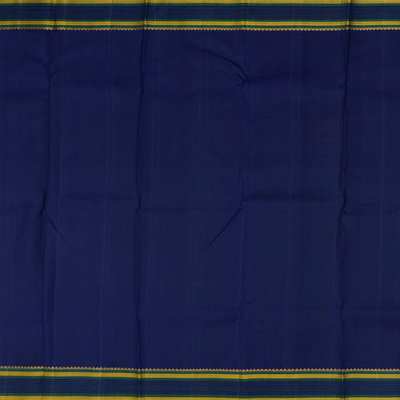 Sky Blue Handloom Kanchipuram Korvai Silk Saree With Floral Vine Motifs In Border-Sky Blue