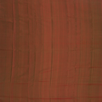 Dark Green Handloom Kanchipuram Silk Saree With Brown Pallu-Dark Green