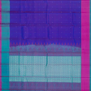 Purple Handloom Kanchipuram Silk Saree With Coin Motifs-Purple