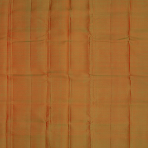 Red Handloom Kanchipuram Silk Saree With Checks & Green Pallu-Red