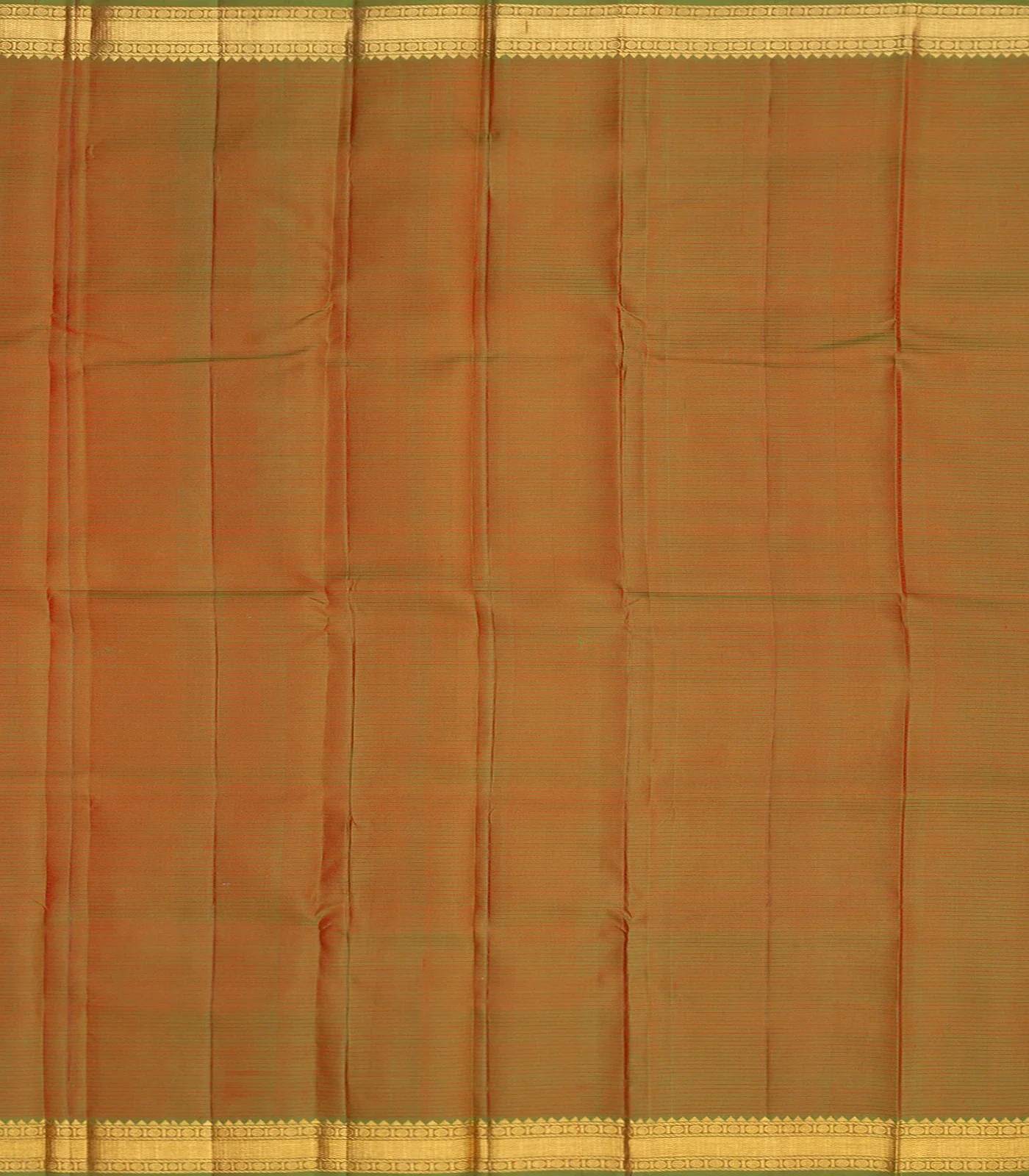 Red Handloom Kanchipuram Silk Saree With Checks & Green Pallu-Red