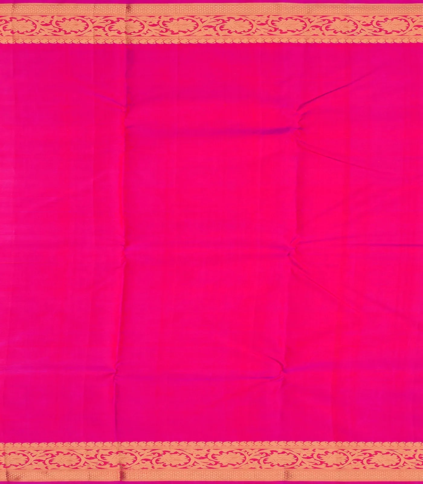 Pink Handloom Kanchipuram Silk Saree With Floral Jaal Zari Motifs-Pink