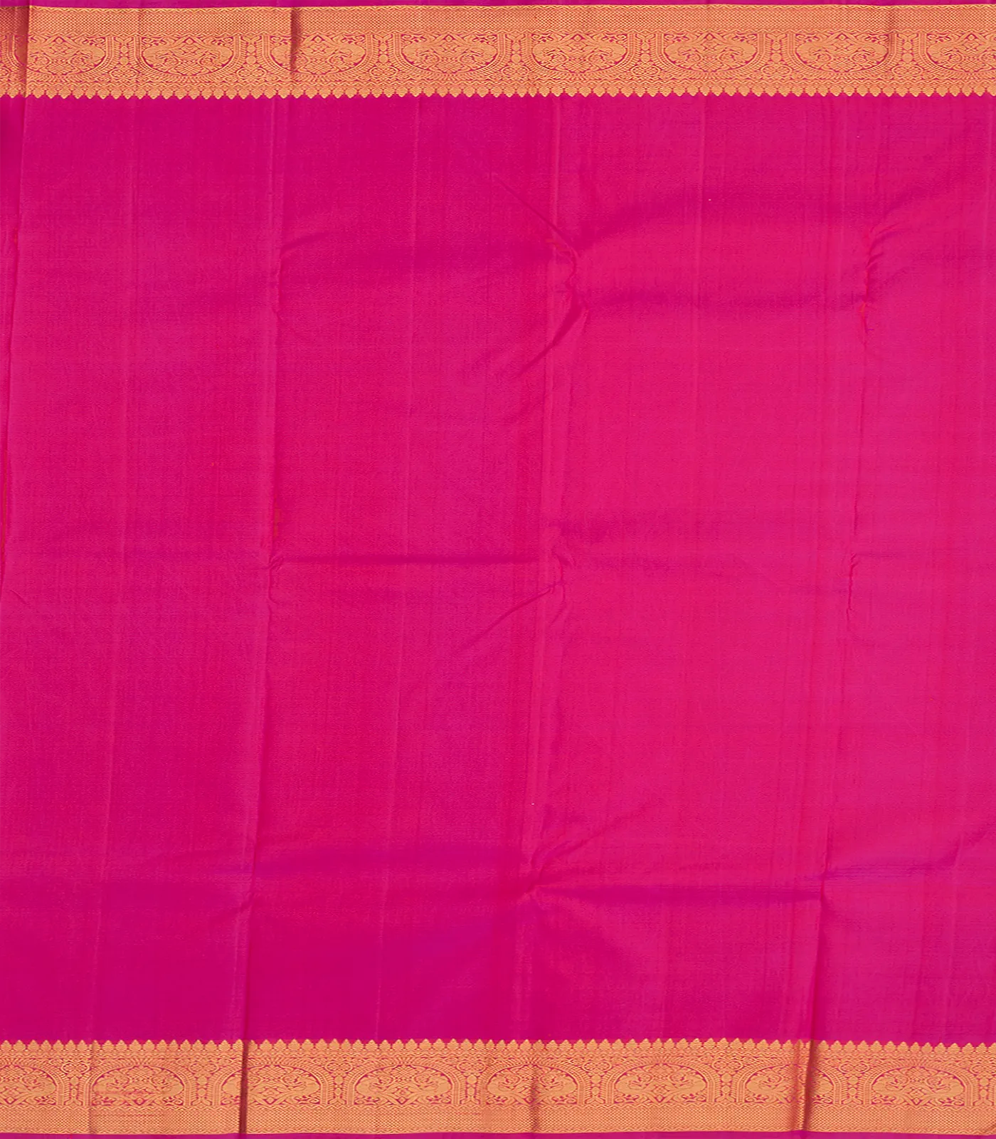 Pink Handloom Kanchipuram Silk Saree With Floral & Annam Motifs-Pink