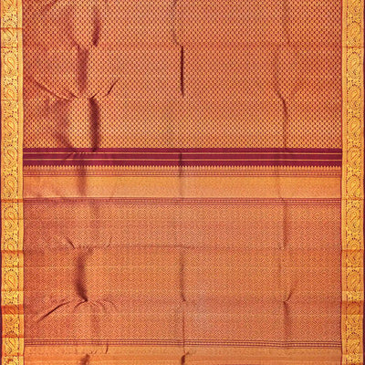 Maroon Handloom Kanchipuram Silk Saree With Kamalam Zari Brocade-Maroon