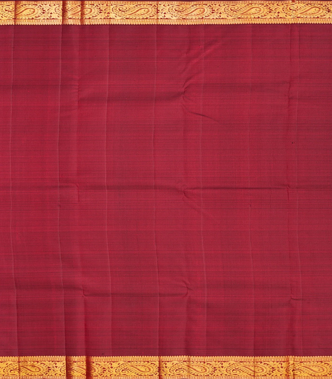 Maroon Handloom Kanchipuram Silk Saree With Kamalam Zari Brocade-Maroon