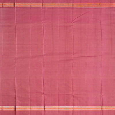 Sage Green Handloom Kanchipuram Korvai Silk Saree With Stripes-Sage Green