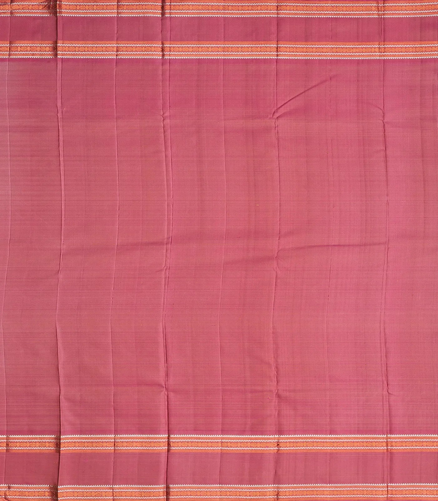 Sage Green Handloom Kanchipuram Korvai Silk Saree With Stripes-Sage Green