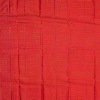 Red Handloom Kanchipuram Vairaoosi Silk Saree With Rudraksham Motifs-Red