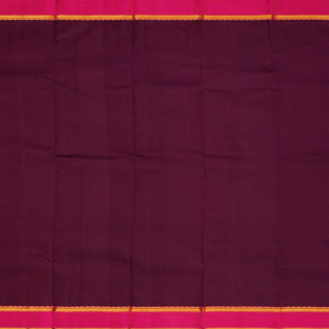 Crimson Handloom Kanchipuram Silk Saree With Stripes-Crimson