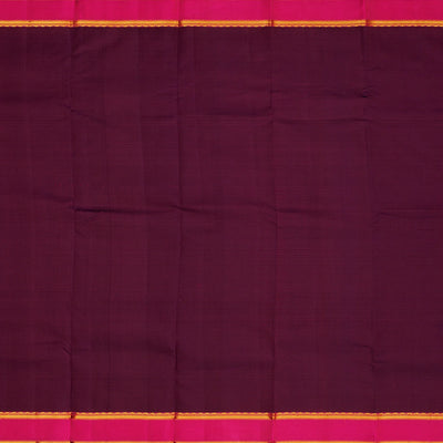 Crimson Handloom Kanchipuram Silk Saree With Stripes-Crimson