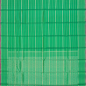 Green Kanchipuram Silk Saree With Beldari Stripes -Green