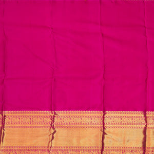 Turquoise Handloom Kanchipuram Korvai Silk Saree With Floral Vine Motifs-Turquoise