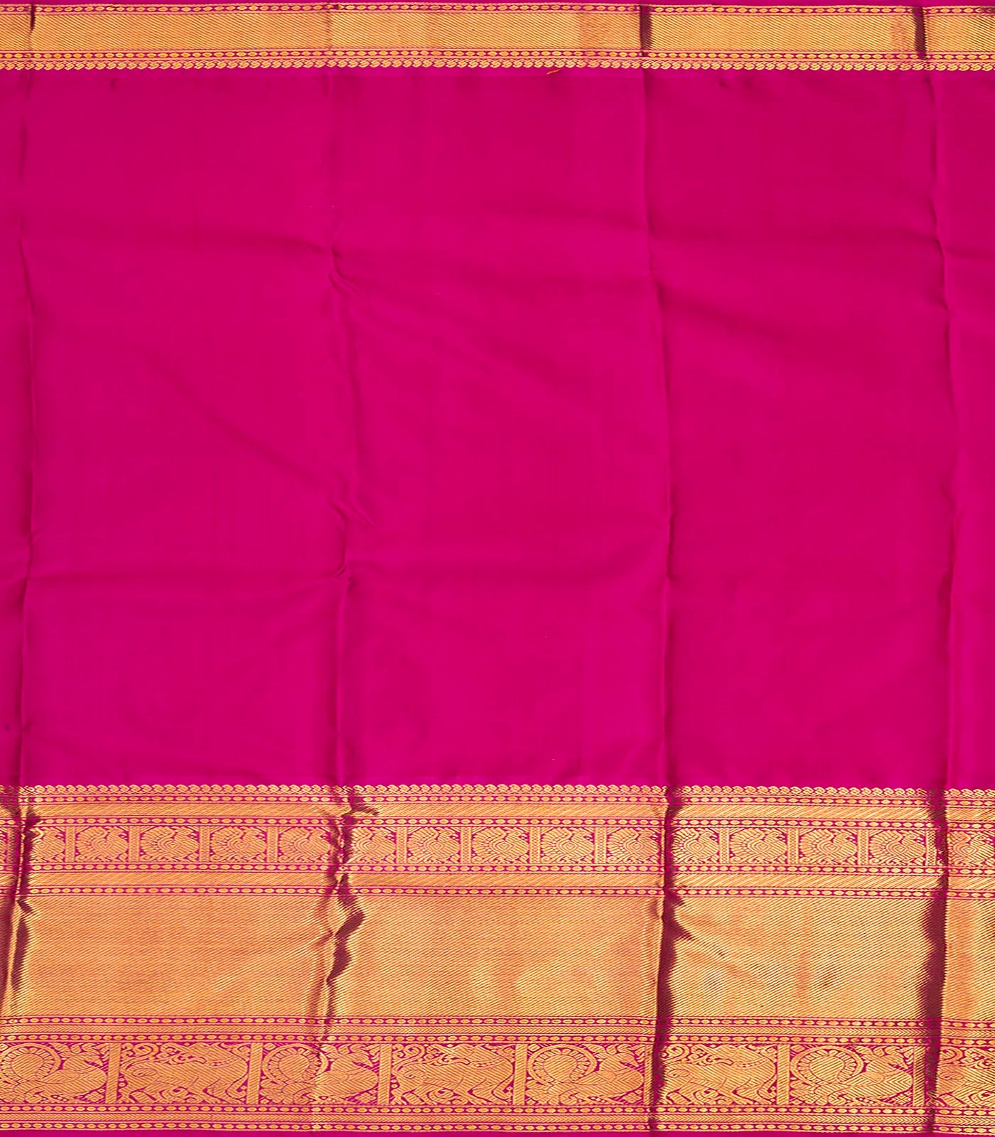 Turquoise Handloom Kanchipuram Korvai Silk Saree With Floral Vine Motifs-Turquoise