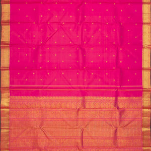 Pink Handloom Kanchipuram Silk Saree With Annam Motifs-Pink