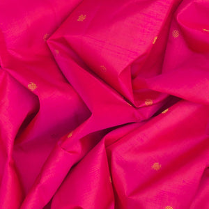 Pink Handloom Kanchipuram Silk Saree With Annam Motifs-Pink
