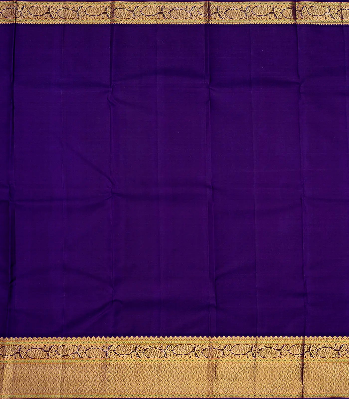 Lavender Handloom Kanchipuram Korvai Silk Saree With Stripes-Lavander