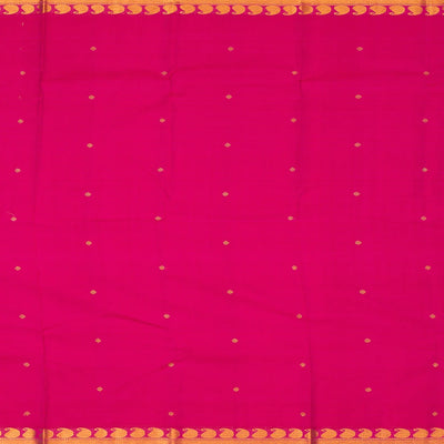 Pink Handloom Kanchipuram Silk Saree With Diamond Motifs-Pink