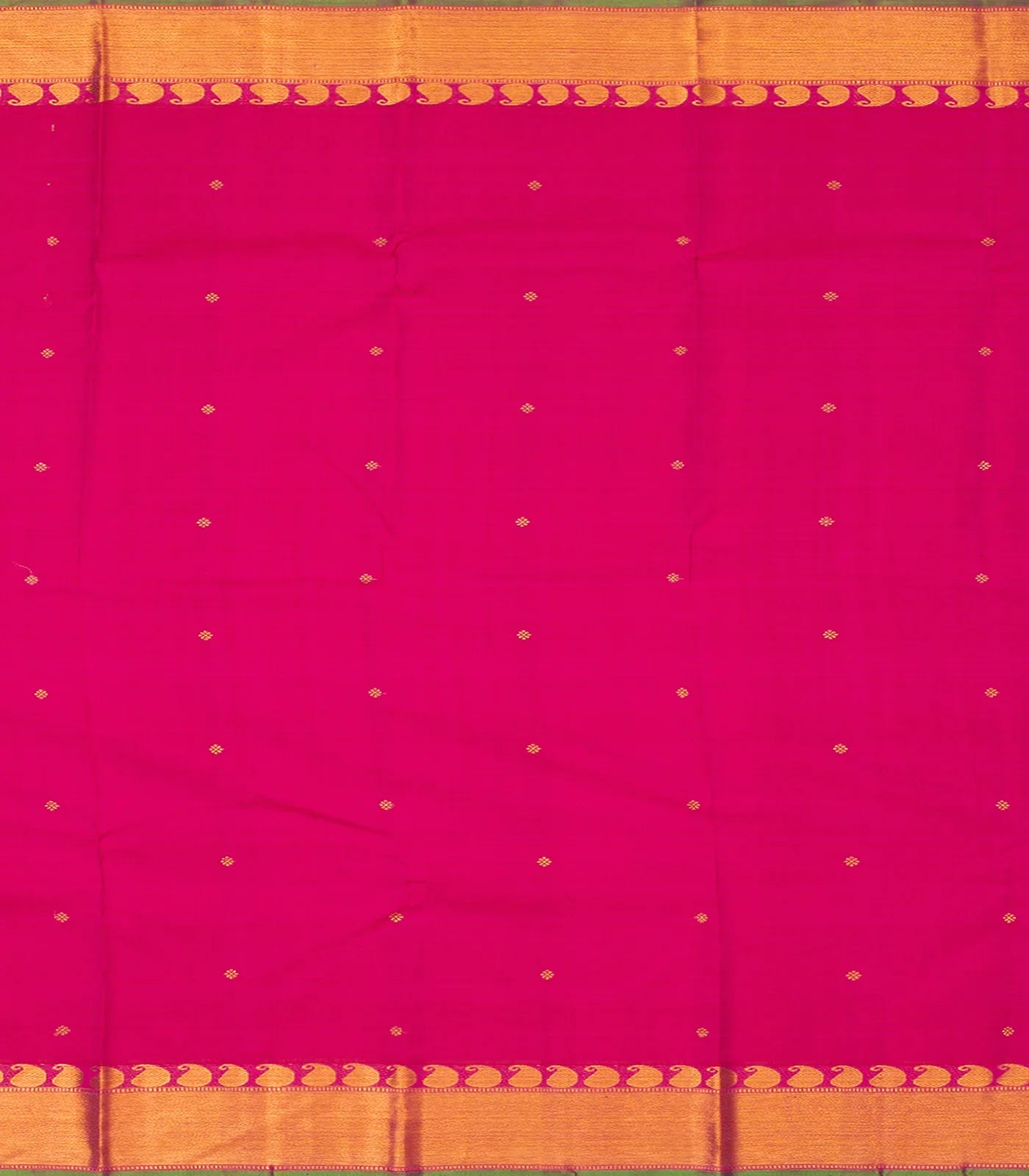 Pink Handloom Kanchipuram Silk Saree With Diamond Motifs-Pink