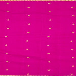 Hot Pink Handloom Kanchipuram Silk Saree With Zari Stripes-Hot Pink